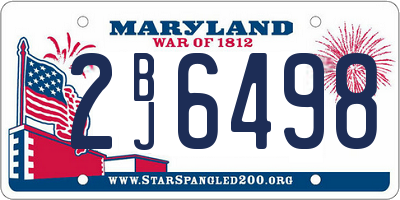 MD license plate 2BJ6498