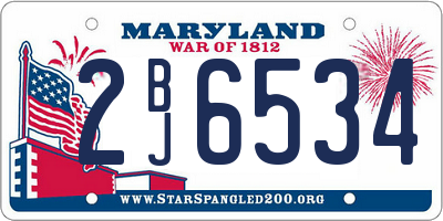 MD license plate 2BJ6534