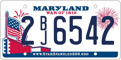 MD license plate 2BJ6542