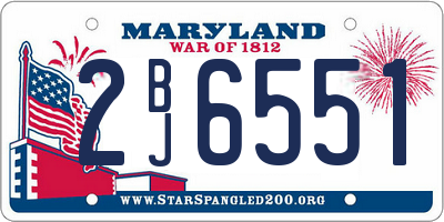 MD license plate 2BJ6551