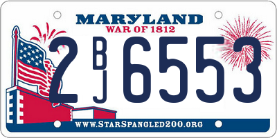 MD license plate 2BJ6553