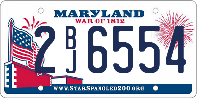 MD license plate 2BJ6554