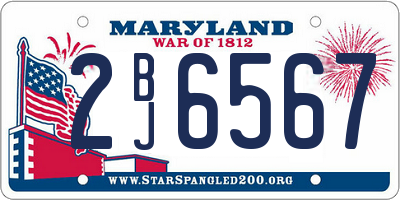 MD license plate 2BJ6567