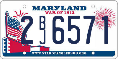 MD license plate 2BJ6571