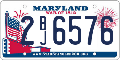 MD license plate 2BJ6576