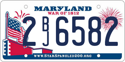 MD license plate 2BJ6582