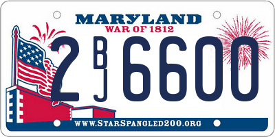 MD license plate 2BJ6600