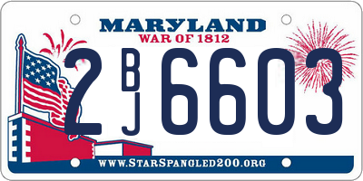 MD license plate 2BJ6603