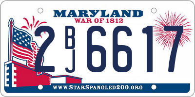 MD license plate 2BJ6617