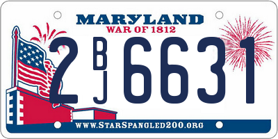 MD license plate 2BJ6631