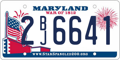 MD license plate 2BJ6641
