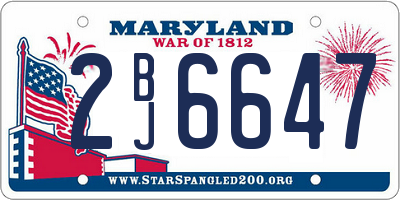 MD license plate 2BJ6647