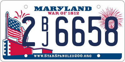 MD license plate 2BJ6658