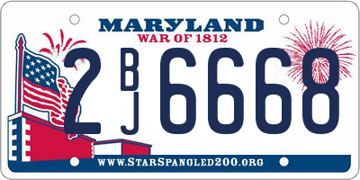 MD license plate 2BJ6668