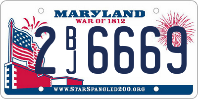 MD license plate 2BJ6669