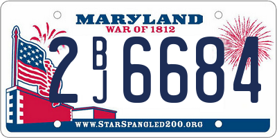 MD license plate 2BJ6684