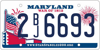 MD license plate 2BJ6693