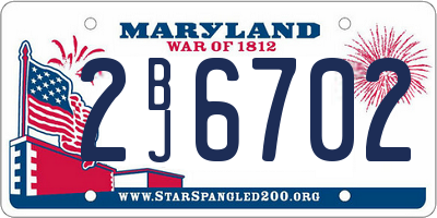 MD license plate 2BJ6702
