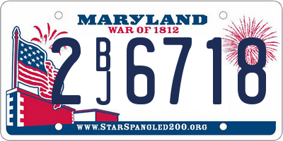 MD license plate 2BJ6718