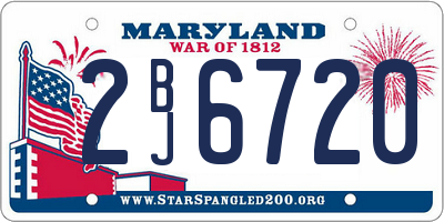 MD license plate 2BJ6720