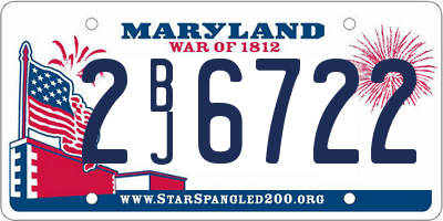 MD license plate 2BJ6722