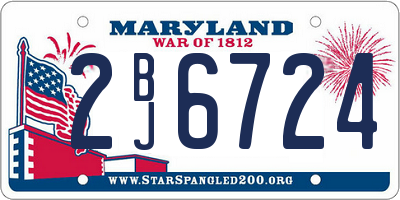 MD license plate 2BJ6724