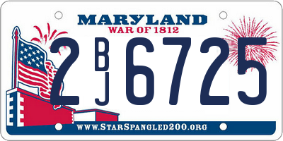 MD license plate 2BJ6725