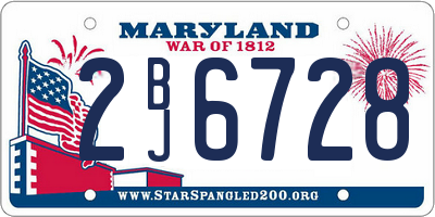 MD license plate 2BJ6728