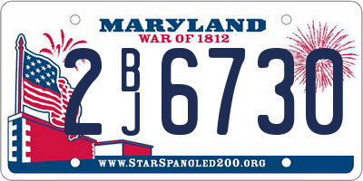 MD license plate 2BJ6730