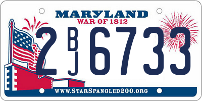 MD license plate 2BJ6733