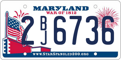 MD license plate 2BJ6736