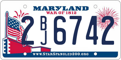 MD license plate 2BJ6742