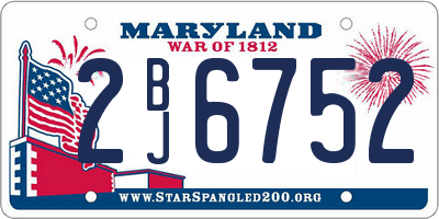 MD license plate 2BJ6752