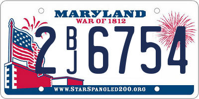 MD license plate 2BJ6754
