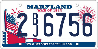 MD license plate 2BJ6756