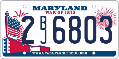 MD license plate 2BJ6803