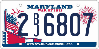 MD license plate 2BJ6807