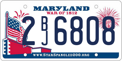MD license plate 2BJ6808