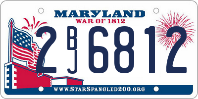 MD license plate 2BJ6812