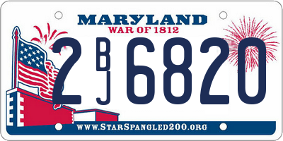 MD license plate 2BJ6820