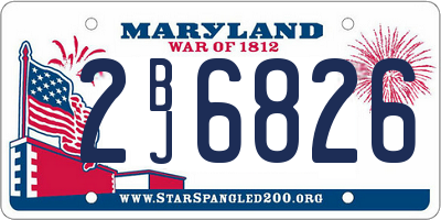 MD license plate 2BJ6826