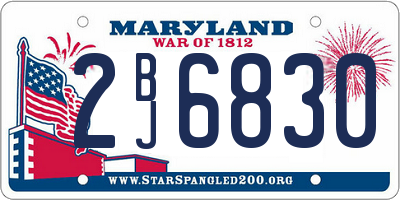 MD license plate 2BJ6830