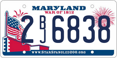 MD license plate 2BJ6838