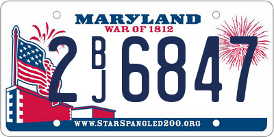 MD license plate 2BJ6847