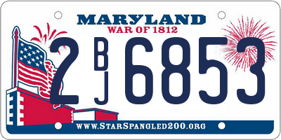 MD license plate 2BJ6853