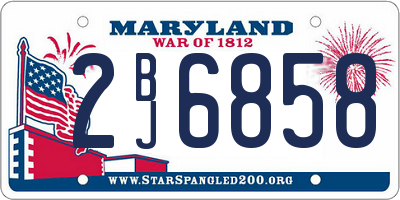 MD license plate 2BJ6858