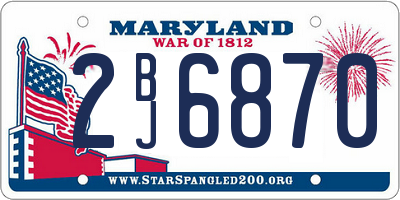 MD license plate 2BJ6870