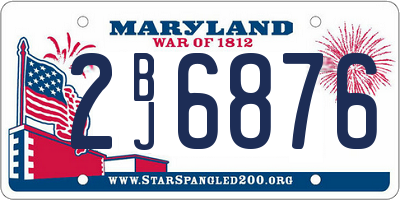MD license plate 2BJ6876
