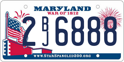 MD license plate 2BJ6888