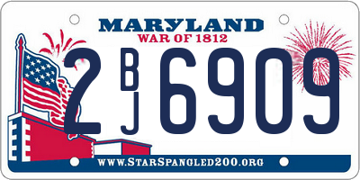 MD license plate 2BJ6909